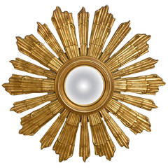 Italian Wooden Gold Gilt Sunburst Mirror