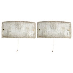 Kaiser Set of Two Large Textured Ice Glass Sconces