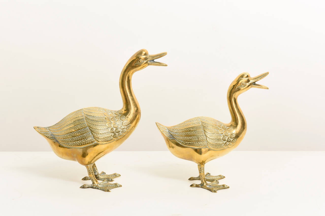 Mid-Century Modern Pair of Decorative Ducks 1970's.