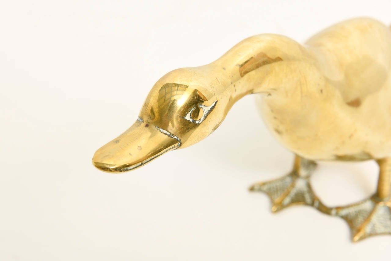 Polished Duck sculpture by Sarreid, 1970's
