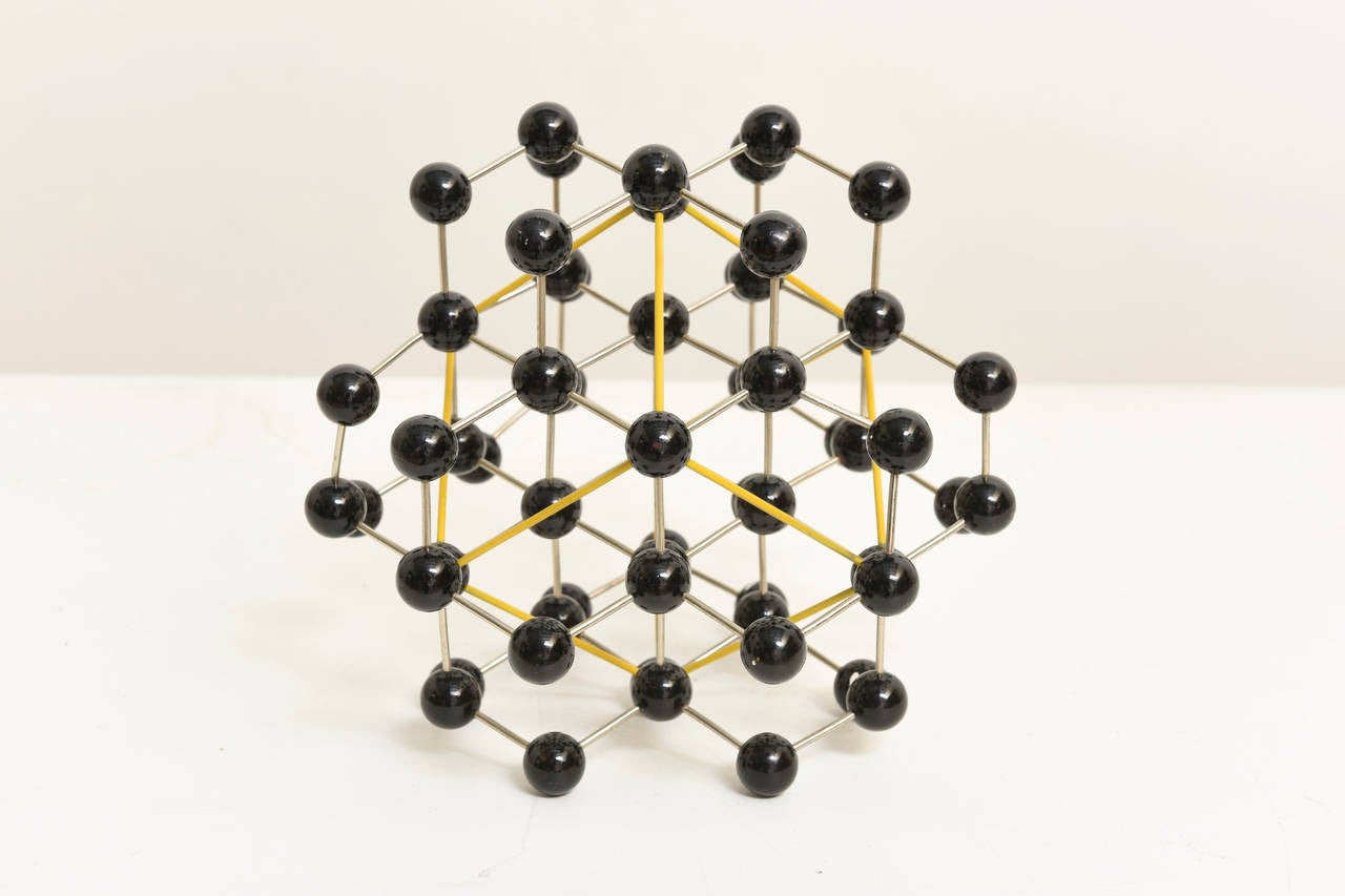 Schoolhouse Black Modern Metal Molecule Sculpture