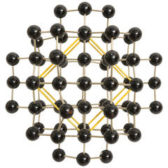 Vintage Black Modern Metal Molecule Sculpture