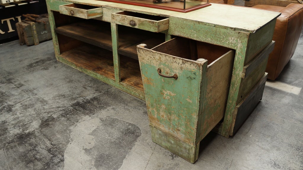 Green cabinet - workbench For Sale 1