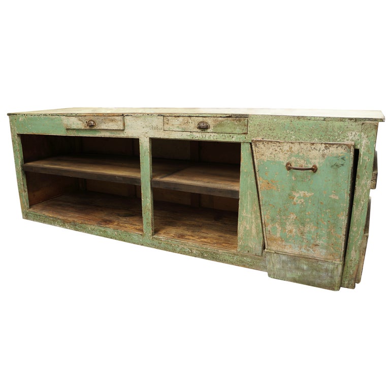 Green cabinet - workbench For Sale