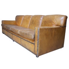 XL  Leather 4-Seater Canape