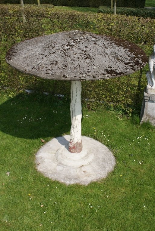 Mid-20th Century Huge Stone Umbrella Mushroom
