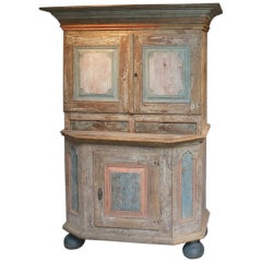Old Swedish Scraped Cupboard