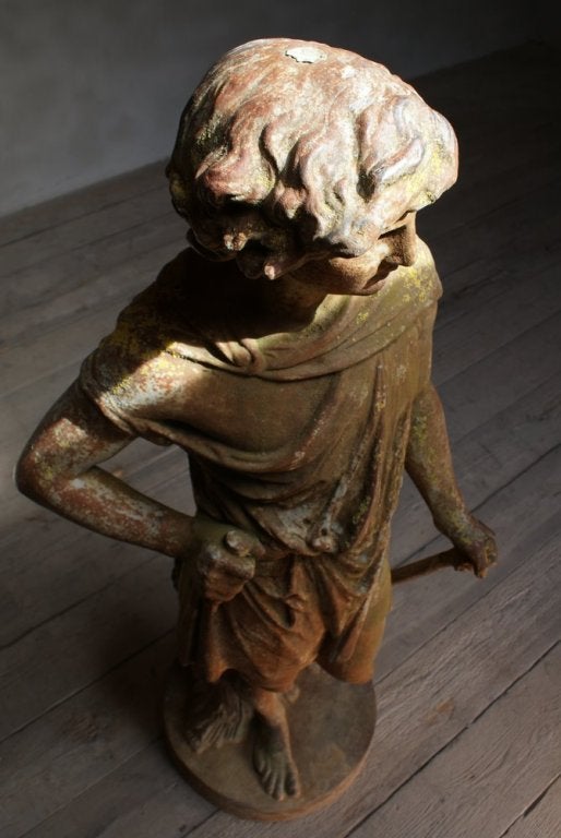 French 19th century Cast-Iron Park Statue For Sale
