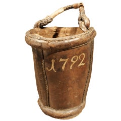 Antique Leather Fire Bucket Dated 1792