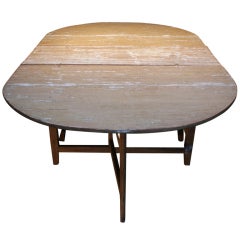 Antique Large Oval Swedish Drop Leaf Table
