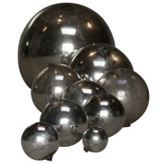 Sphères en verre mercuré soufflé à la main Jingle Balls