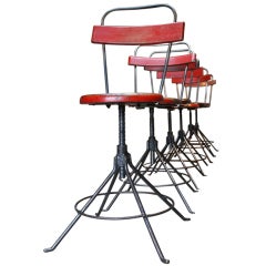 Vintage Serie Of 6 Industrial Swivel chairs