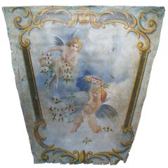 Antique Decorative Painting With Cherubs On Canvas