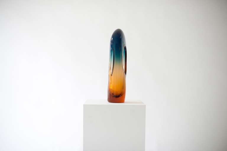 Modern Great Large 1970's Czech Glass Sculpture For Sale