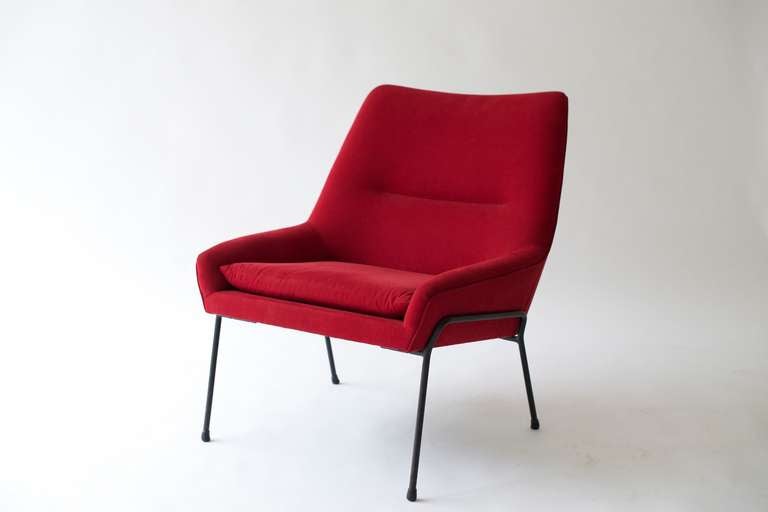 Well proportioned newly upholstered Swedish lady chair from the late 50's.