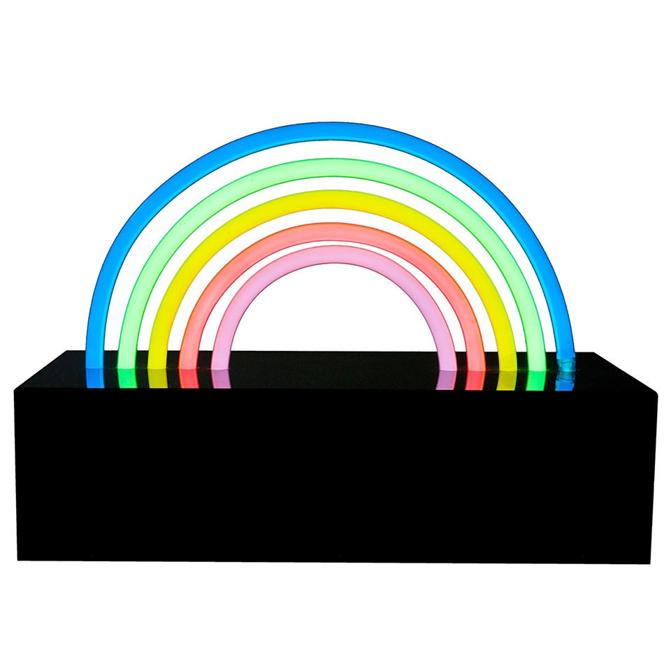 1970's Rainbow Neon Art Sculpture Atelier A