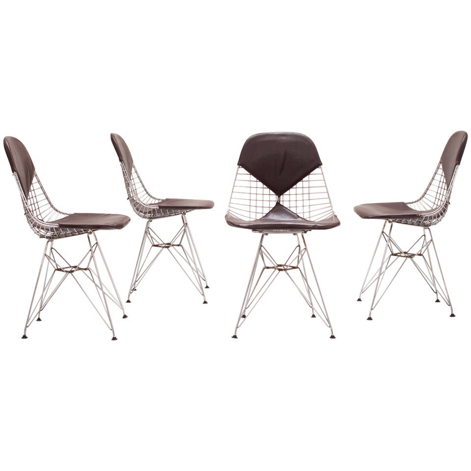 Set of 5 early DKR-2 chairs by Ray & Charles Eames for Herman Miller 1951 For Sale