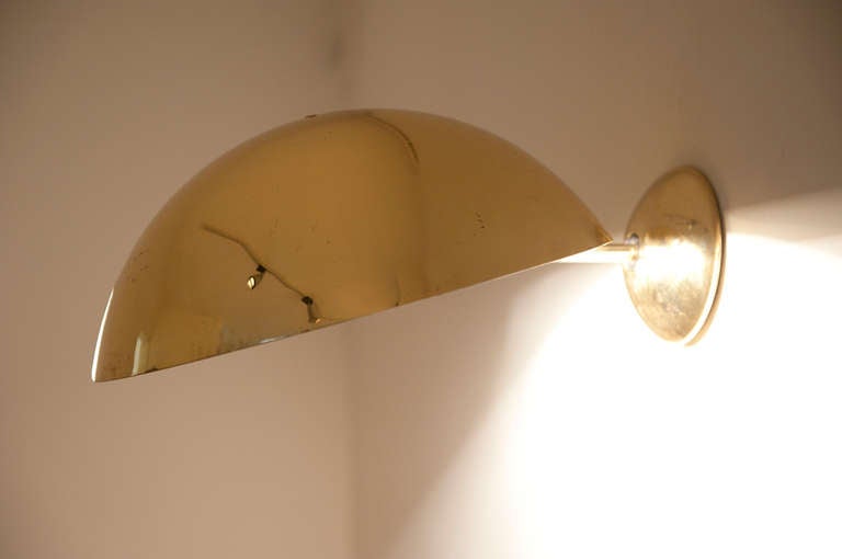 Great Set Of 1970 s Adjustable Large Brass Wall Lamps at 1stdibs