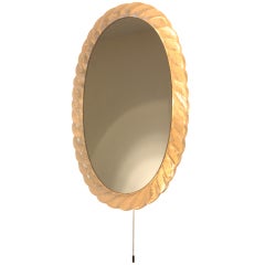 1970's Oval Hillebrand resin illuminated mirror
