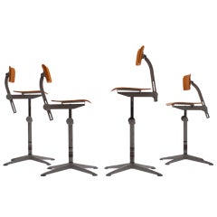 4 Adjustable architect chairs by Friso Kramer for Ahrend Cirkel 1964