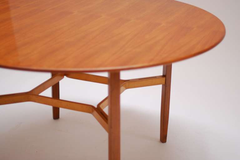 Mid-Century Modern Rare and Large 1954 Walnut Dining Table by Lewis Butler for Knoll For Sale