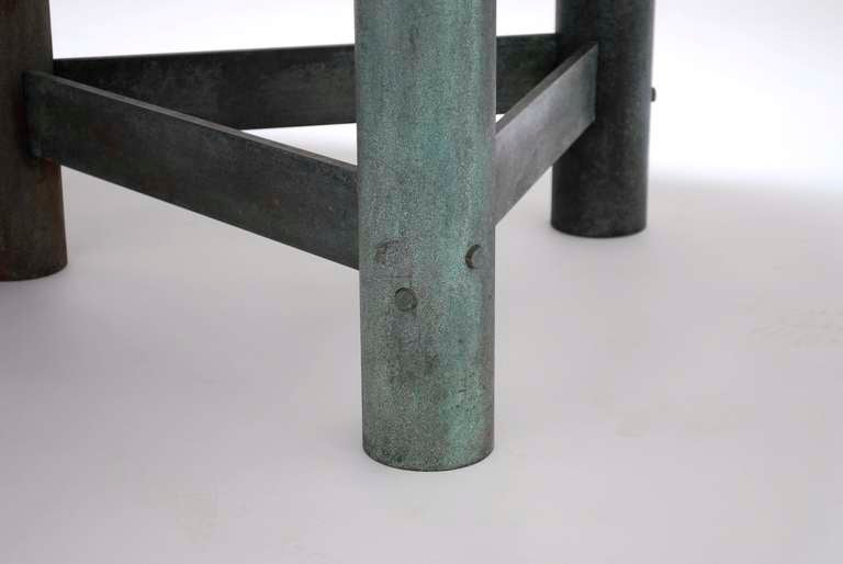 Impressive early 1980's bronze and marble dining table For Sale 1