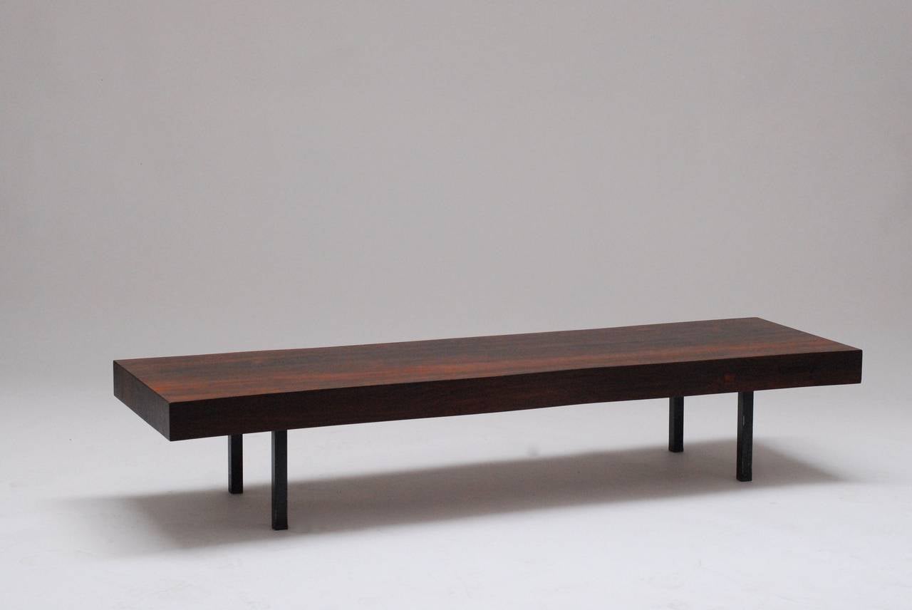 Lacquered 1965 Rare Alfred Hendrickx Rosewood Bench or Coffee Table for Belform