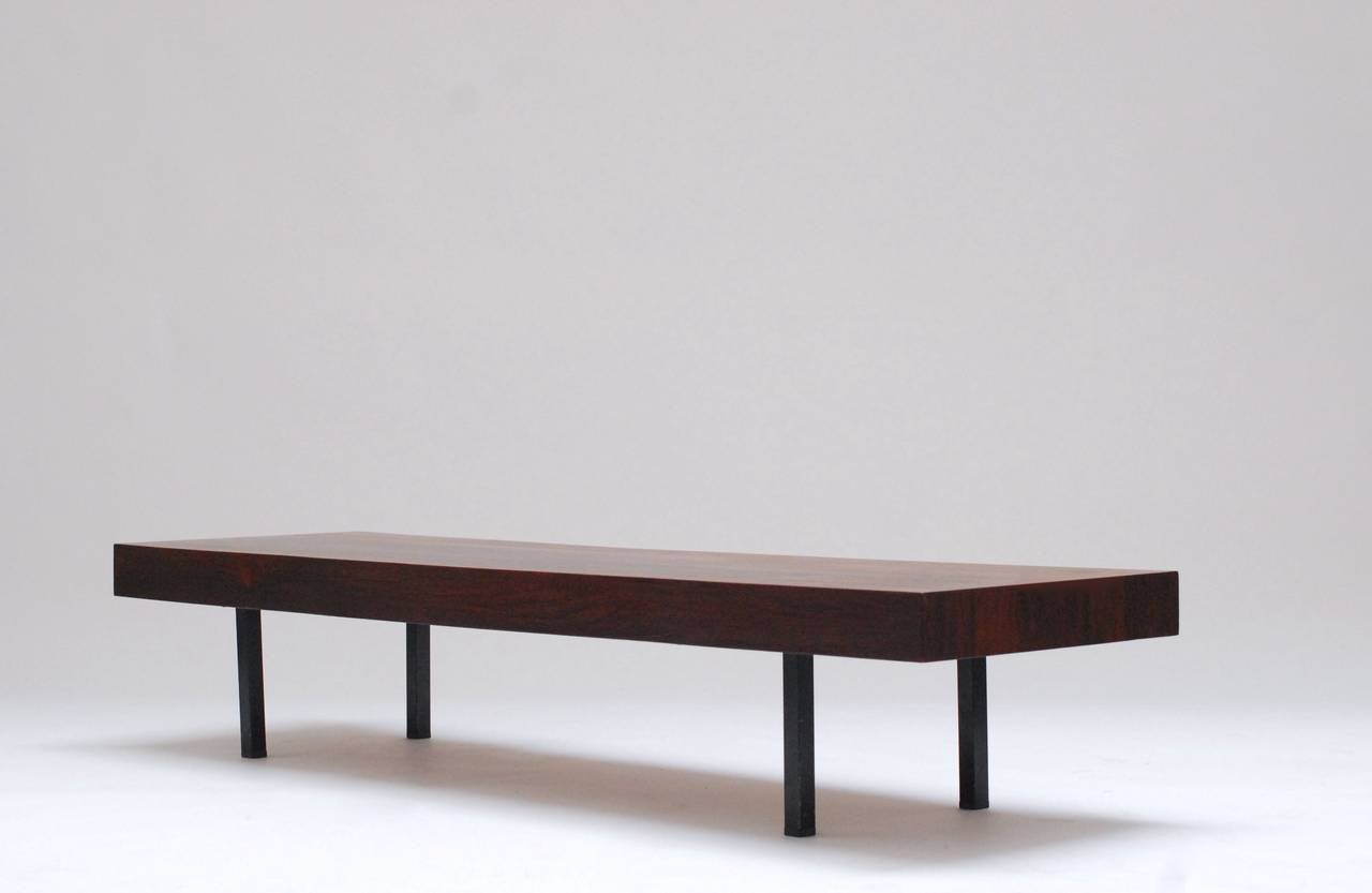 1965 Rare Alfred Hendrickx Rosewood Bench or Coffee Table for Belform In Excellent Condition In Antwerp, BE