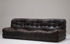 1976 Ligne Roset "Kashima" leather ensemble 3 + 2 Michel Ducaroy