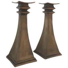 Pair of 1970s Bronze Candlesticks 9