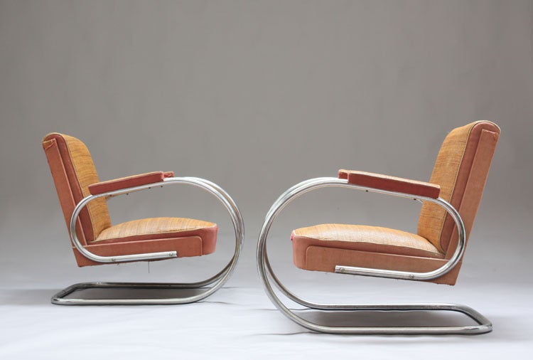 1938 pair of Modernist armchairs Thonet by Stéphane Jasinski In Good Condition In Antwerp, BE