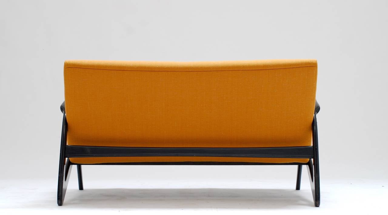 Lacquered 1955 Settee by Alfred Hendrickx for Belform For Sale