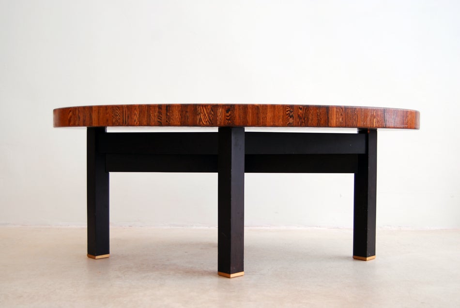 Custom made coffee table Jules Wabbes end grain Wengé 1969