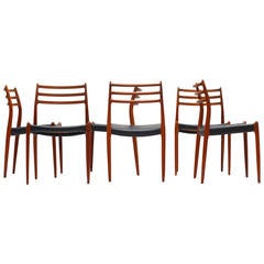 Set of 8 Danish teak dining "Carver's Chairs" by Niels Otto Møller