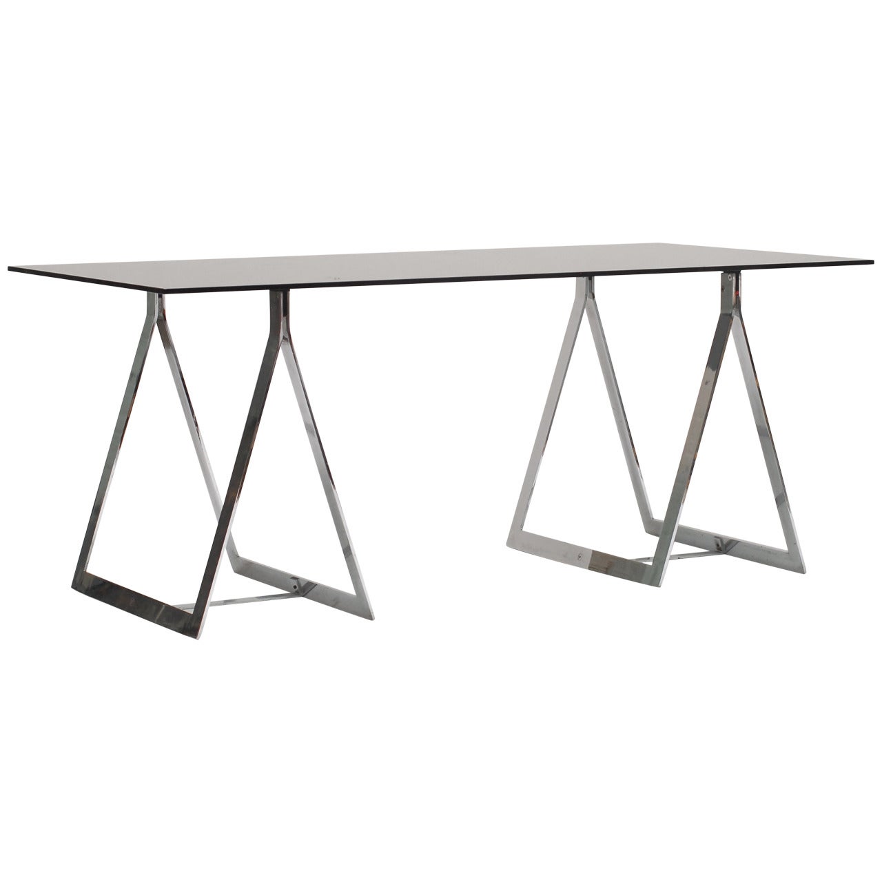 1960's Belgian Atelier sawhorse desk table