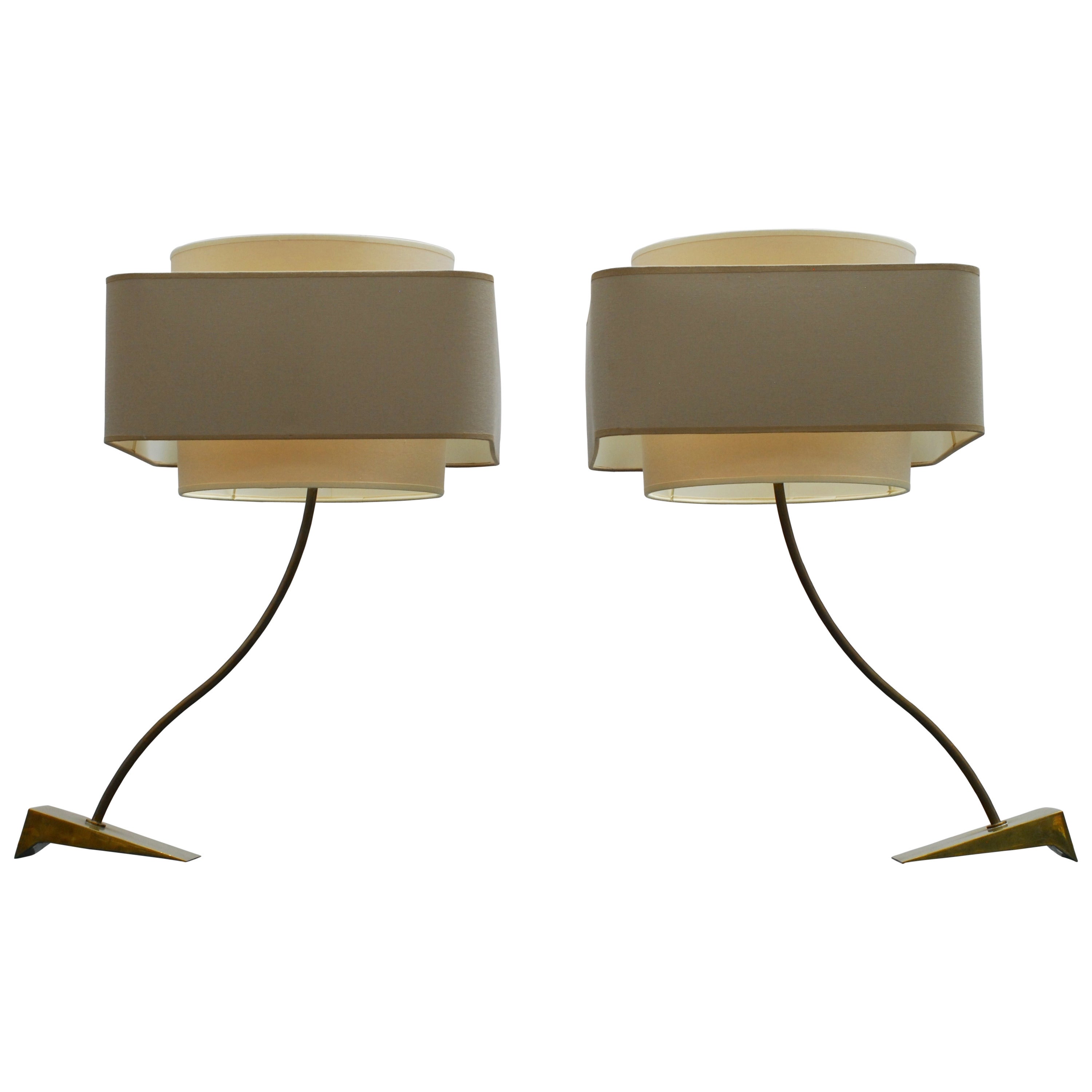 Pair of 1960s Bronze Table Lamps
