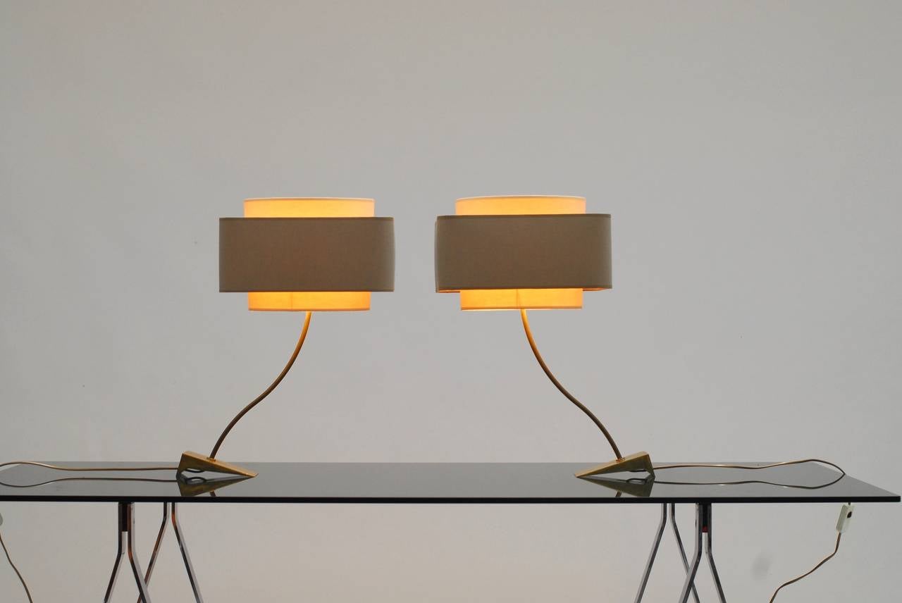 Pair of 1960s Bronze Table Lamps In Excellent Condition In Antwerp, BE