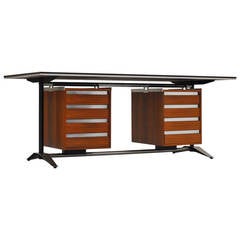Rare Rosewood Desk by Alberto Rosselli for the Pirelli Tower