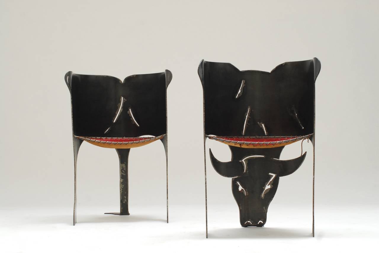 Post Modern Steel Ox Chairs 