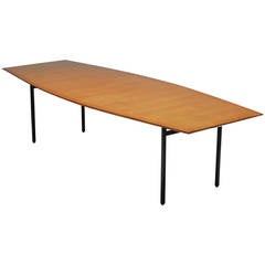 Large 1960 Florence Knoll Walnut Dining Table by De Coene
