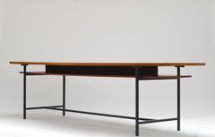 Stéphane Jasinski 1956 large teak boat shaped table