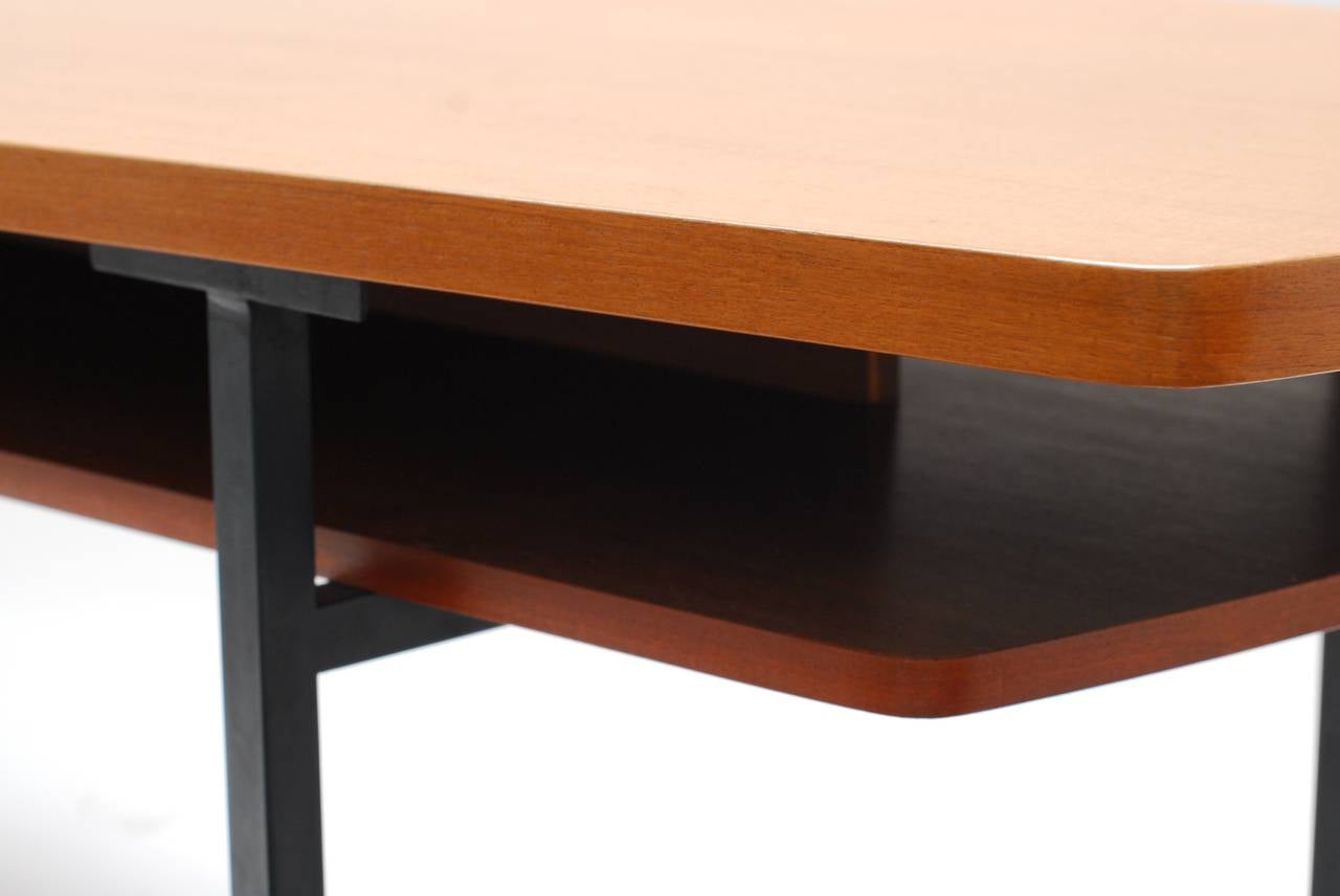 Mid-20th Century Stéphane Jasinski 1956 large teak boat shaped table