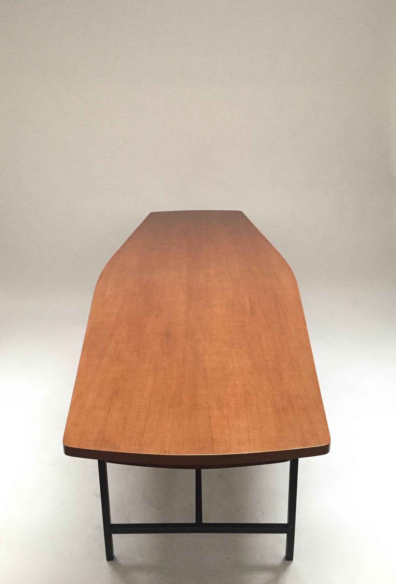 Stéphane Jasinski 1956 large teak boat shaped table 1