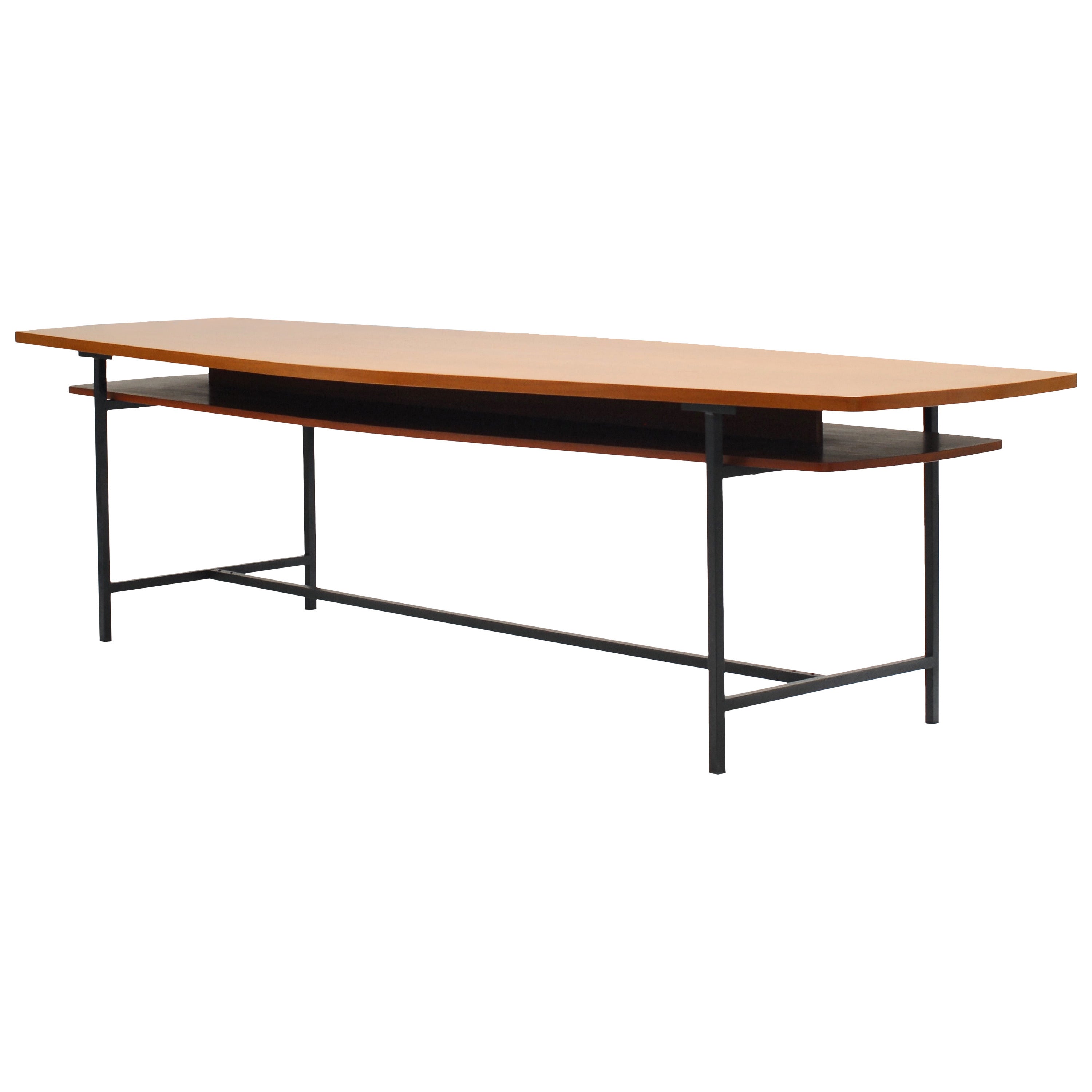 Stéphane Jasinski 1956 large teak boat shaped table