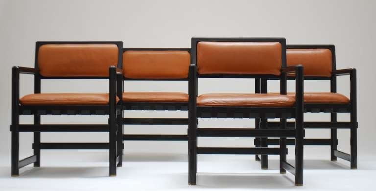 Modern Residential 1960 Jules Wabbes dining chairs in collaboration with Edward Wormley For Sale