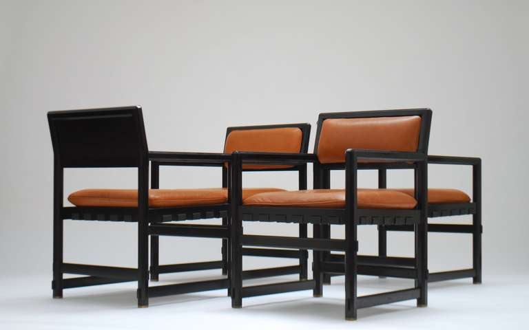 Residential 1960 Jules Wabbes dining chairs in collaboration with Edward Wormley For Sale 1