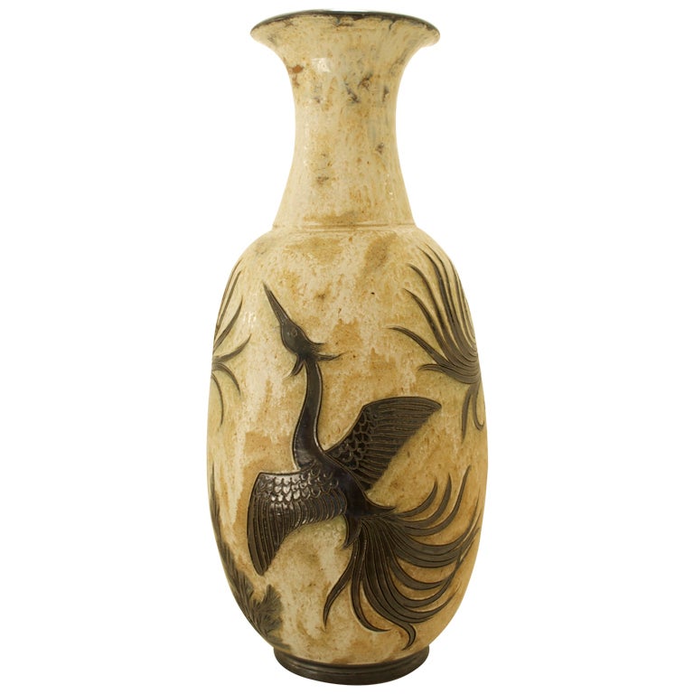 Huge and rare Roger Guèrin 1950's vase For Sale