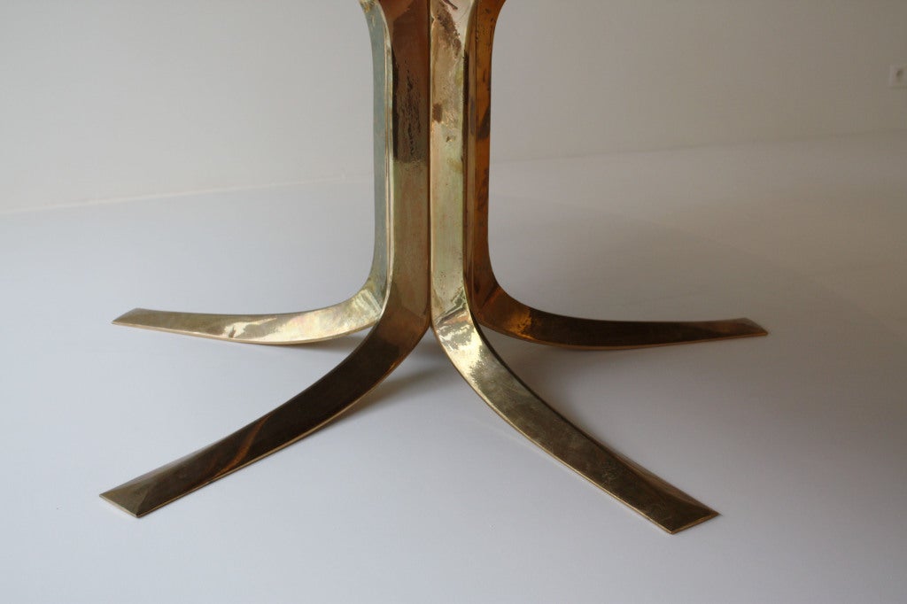1968 Jules Wabbes bronze & wengé end grain desk / dining table 3