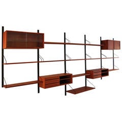 Teak Danish Modern Wall Unit by Poul Cadovius, Denmark, 1950s