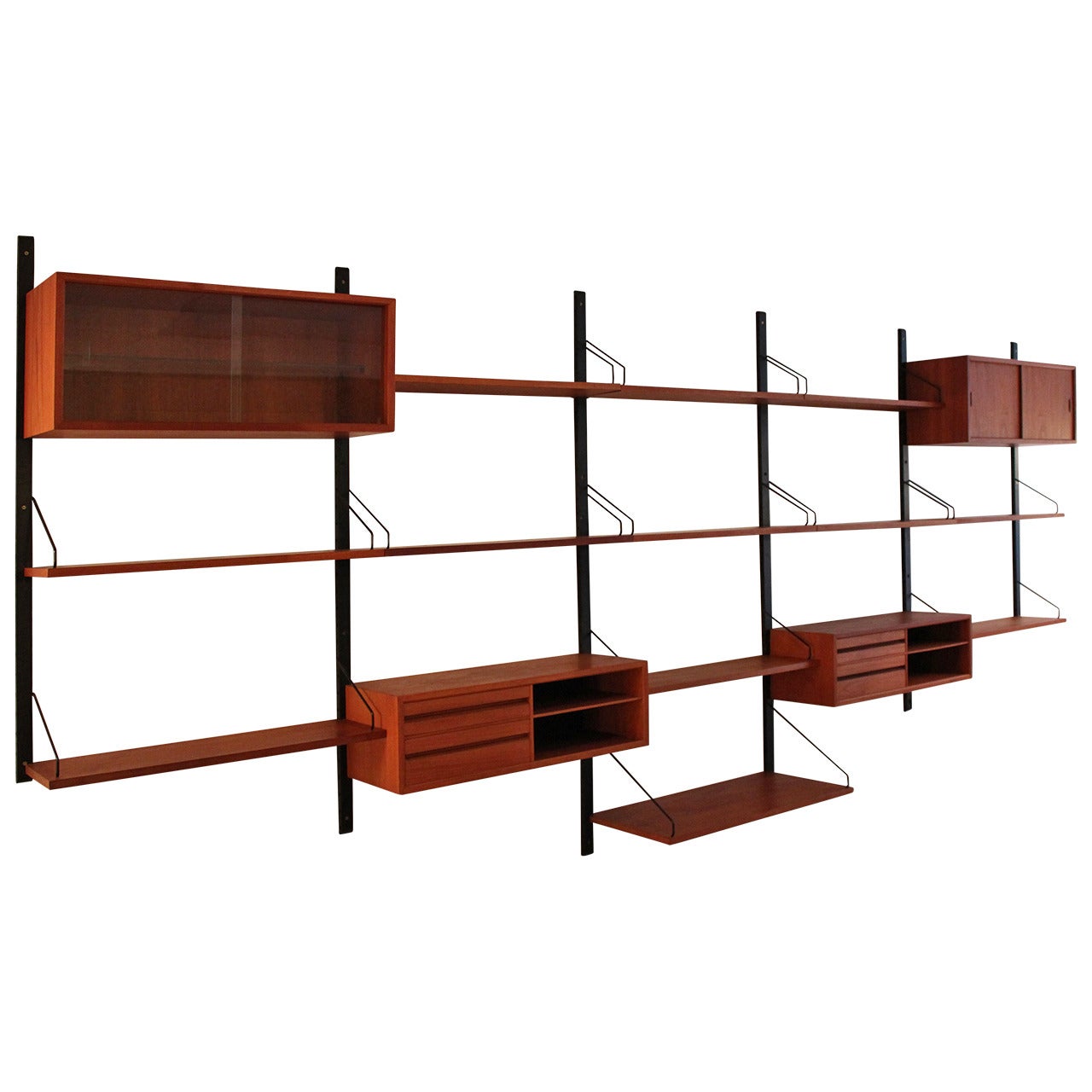 Teak Danish Modern Wall Unit by Poul Cadovius, Denmark, 1950s